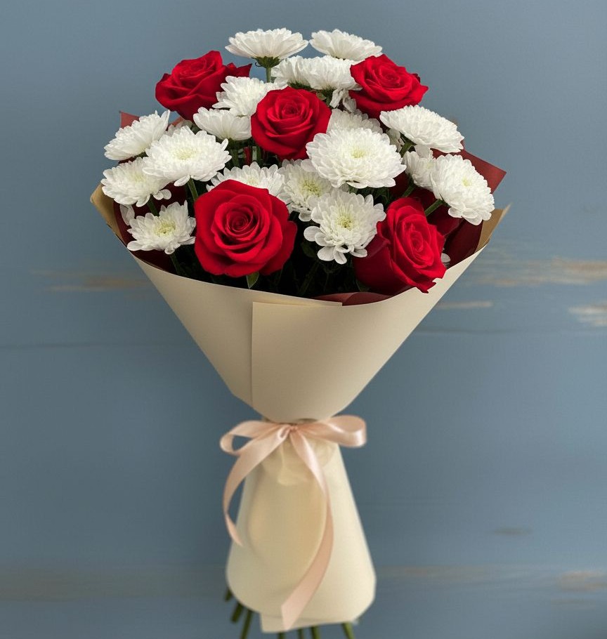 Букет цветов из: Розы и Хризантемы в Дальнереченске