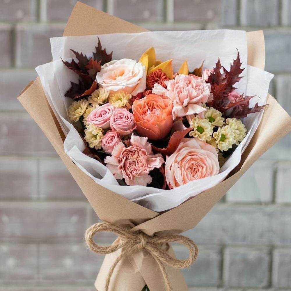 Букет цветов из: Гвоздики, Хризантемы и Розы в Дальнереченске