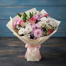 Букет цветов из:  Хризантемы, Альстромерии и Розы в Дальнереченске