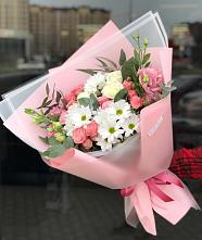 Букет цветов из:  Розы, Лизиантусы и Хризантемы в Дальнереченске