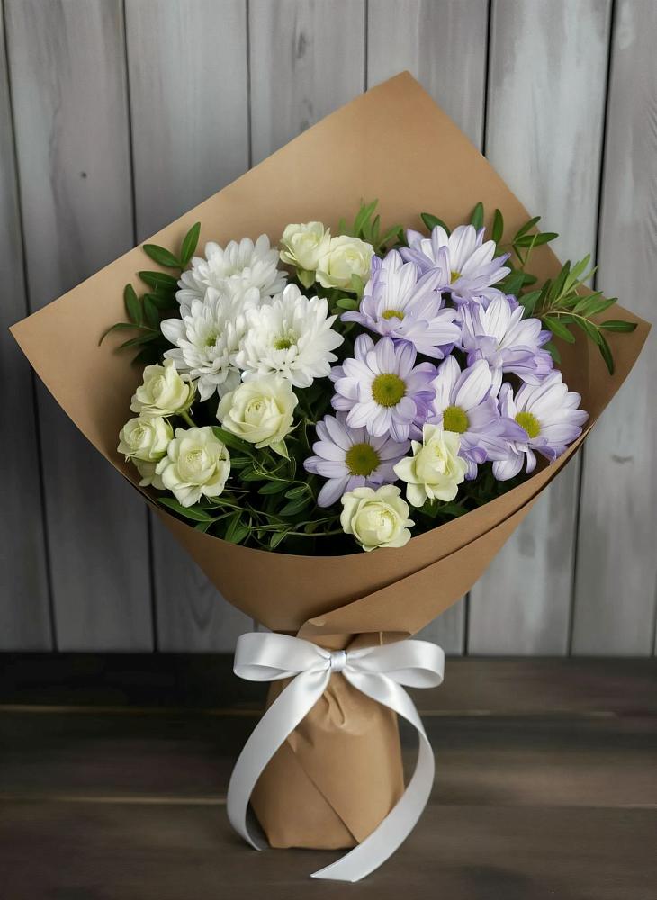 Букет цветов из: Хризантемы и Розы в Дальнереченске